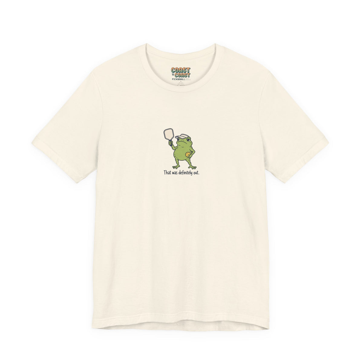 Frog pickleball t-shirt in Natural, That Was Definitely Out