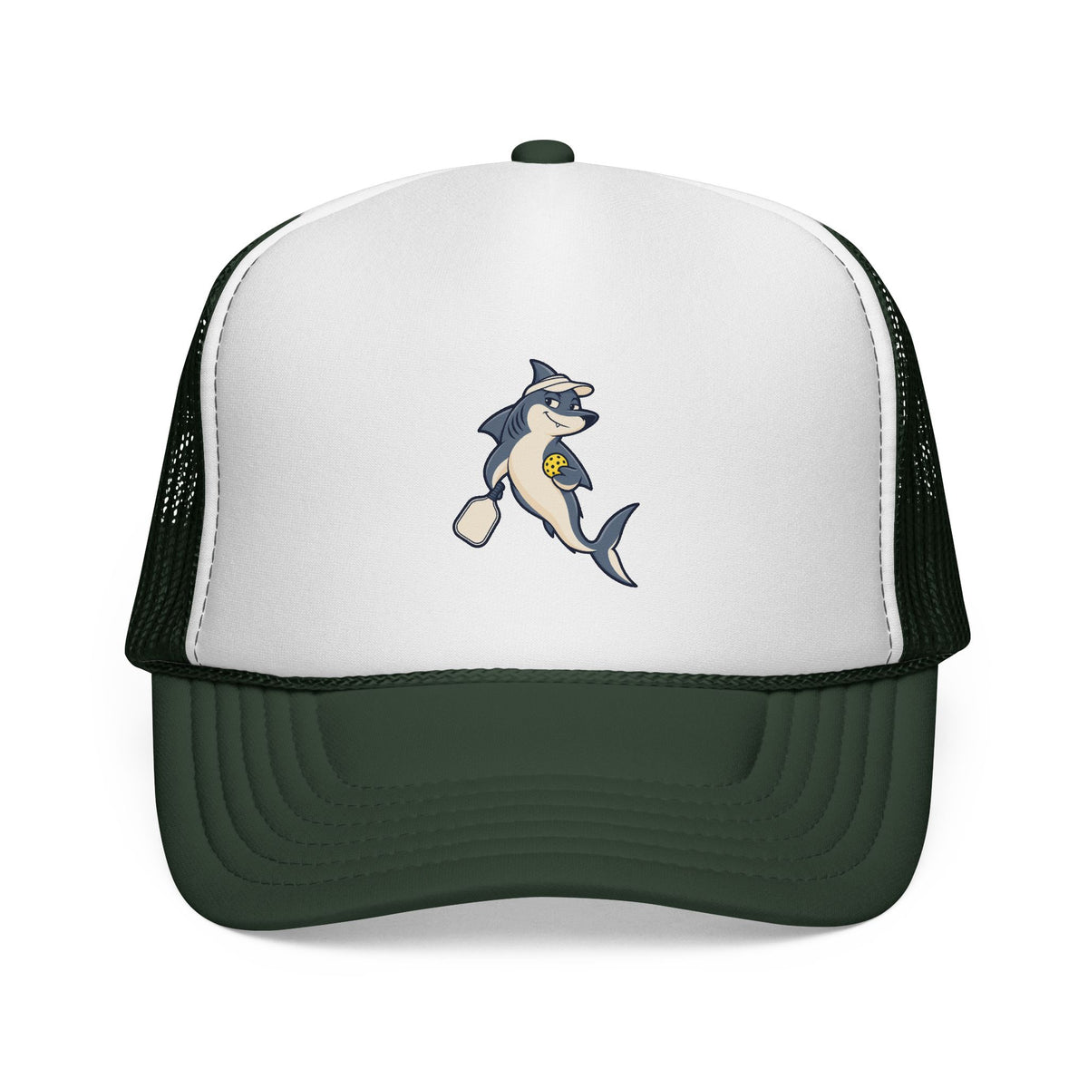 Shark pickleball trucker hat in Dark Green