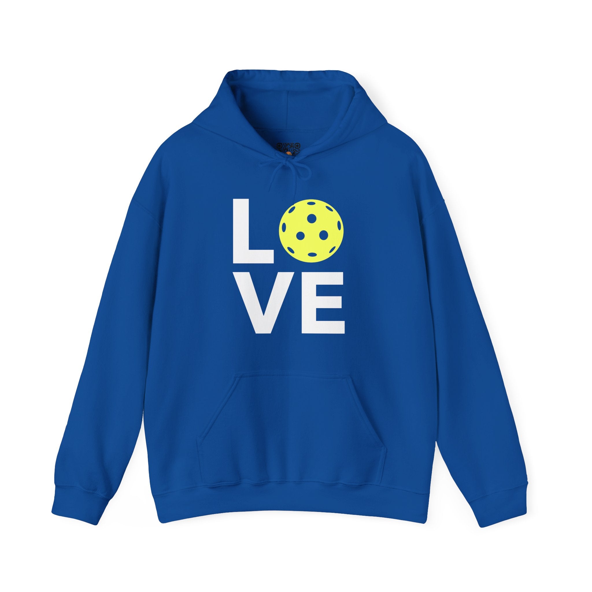 Pickleball Hoodie - LOVE Pickleball with a Yellow Pickleball