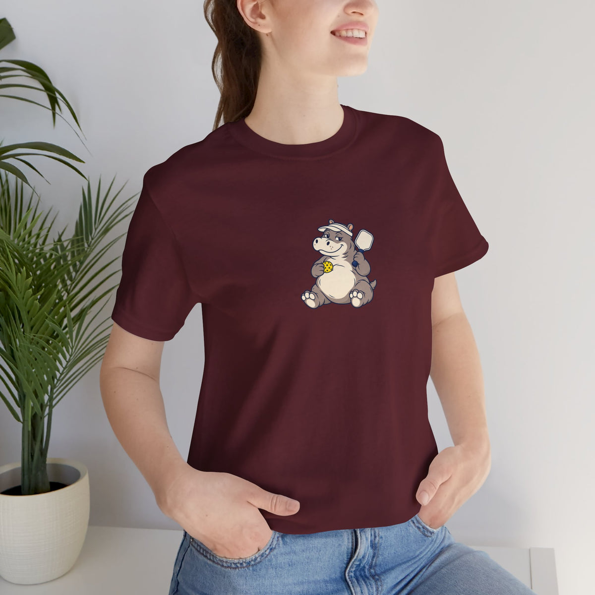 Hippo pickleball t-shirt, Big Energy at the Net