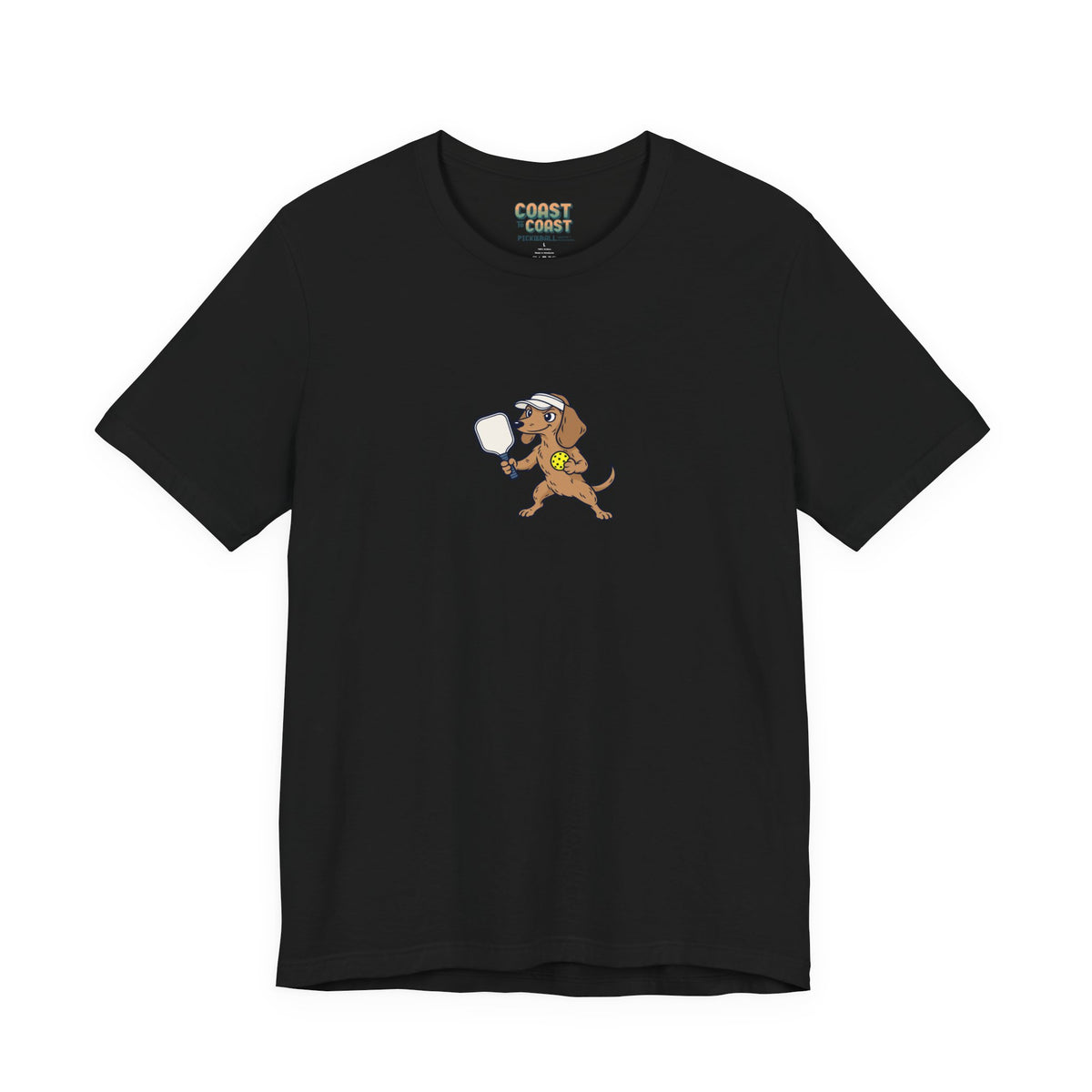 Dachshund pickleball t-shirt in Black