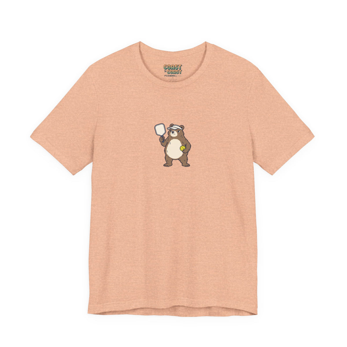 Bear pickleball t-shirt in Heather Peach