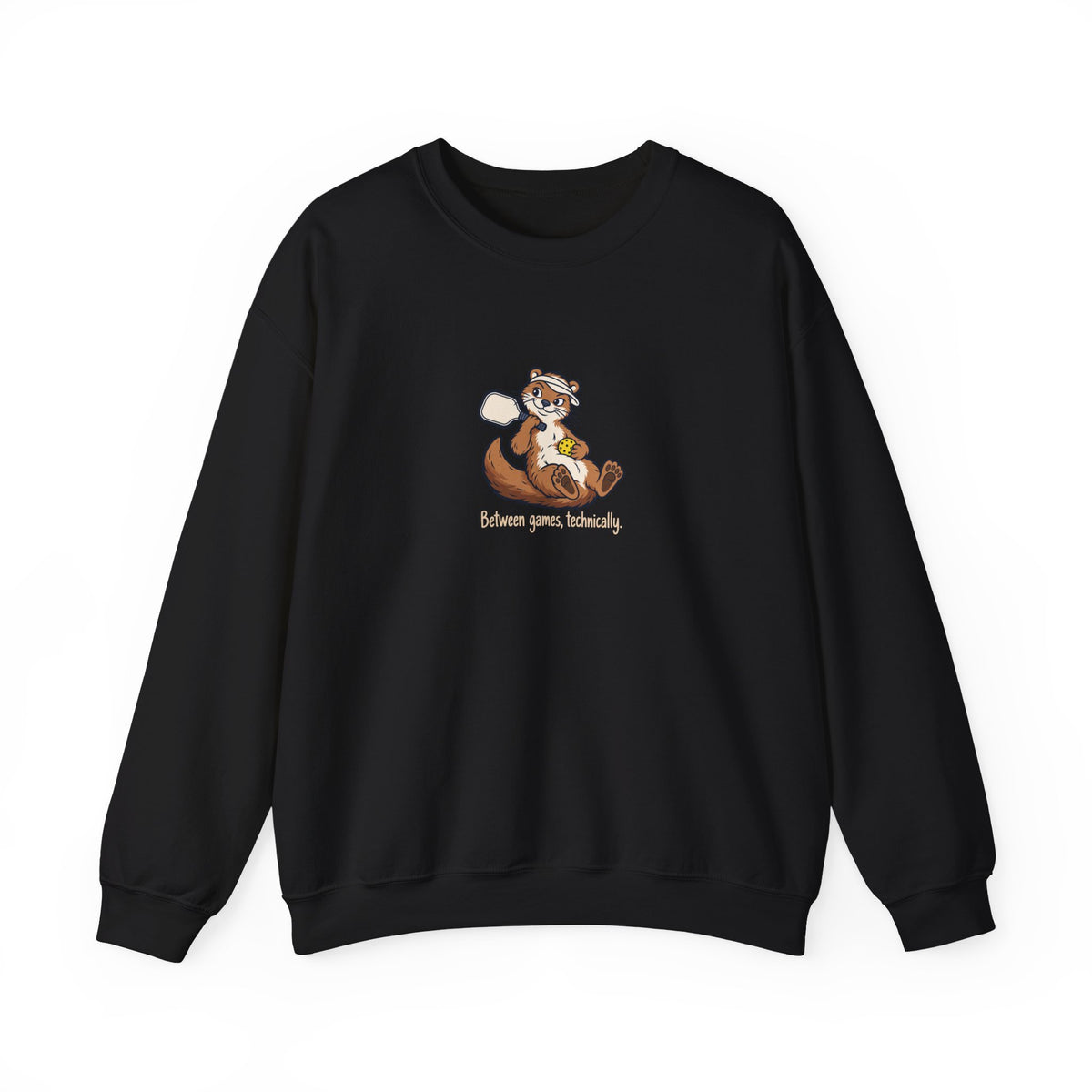 Otter pickleball crewneck sweatshirt in Black