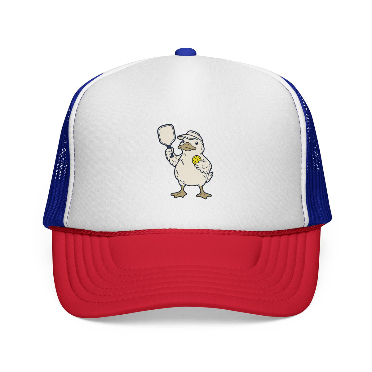 Pickleball duck trucker hat in Blue/Red