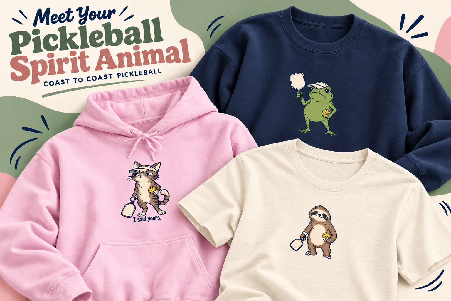 Funny Pickleball Animal Shirts & Hoodies: Meet Our New Animal Collection