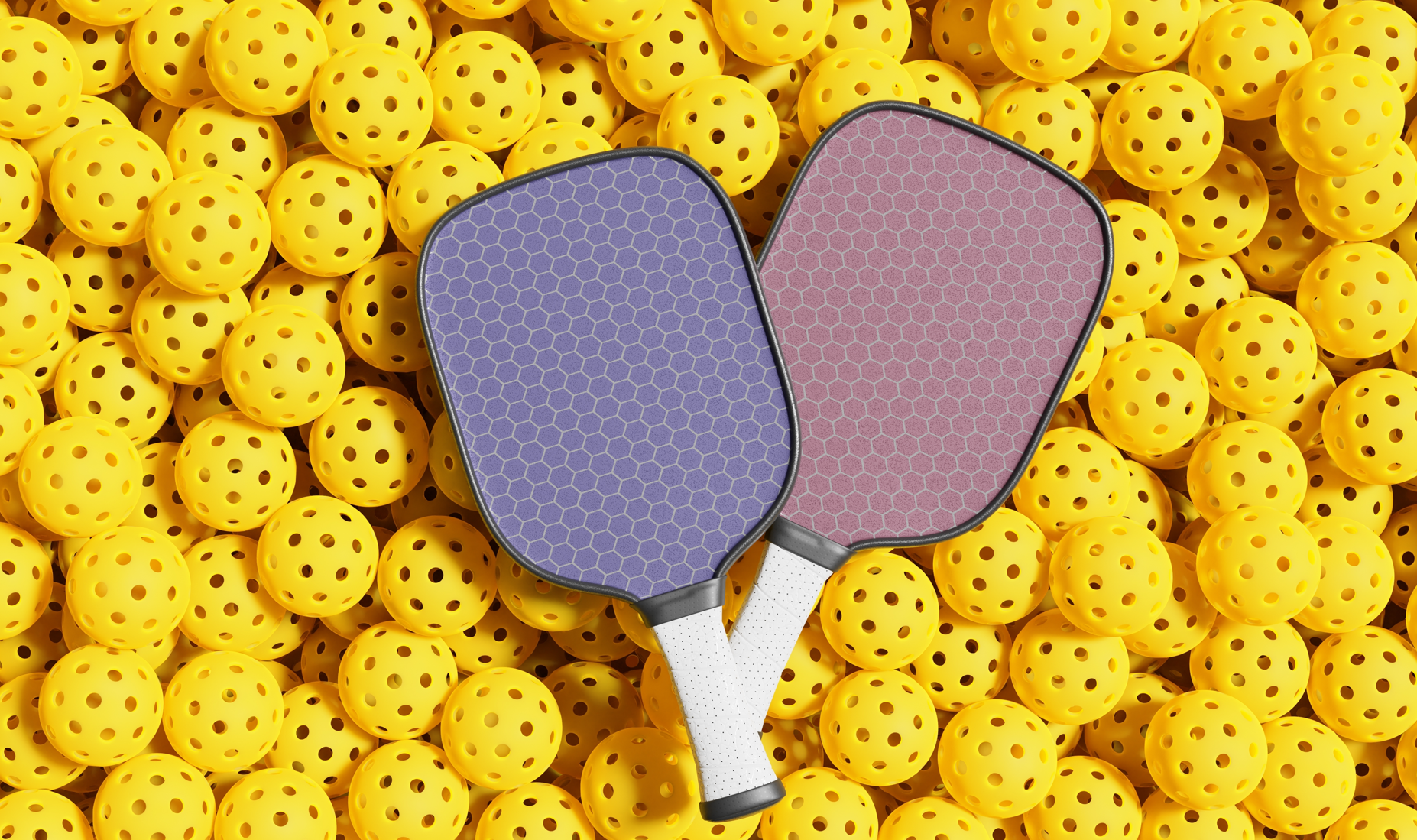 Two pickleball paddles