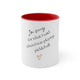 White mug with a Red accent and a script "I'm sorry for what I said while playing pickleball" quote with a small heart