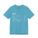 Heather aqua t-shirt with a humorous DUPR rating breakdown list design