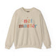 Sand sweatshirt with retro Net Master text design and sparkle accents
