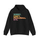 Black hoodie with a colorful Sorry. Can't. Pickleball. Bye. text design