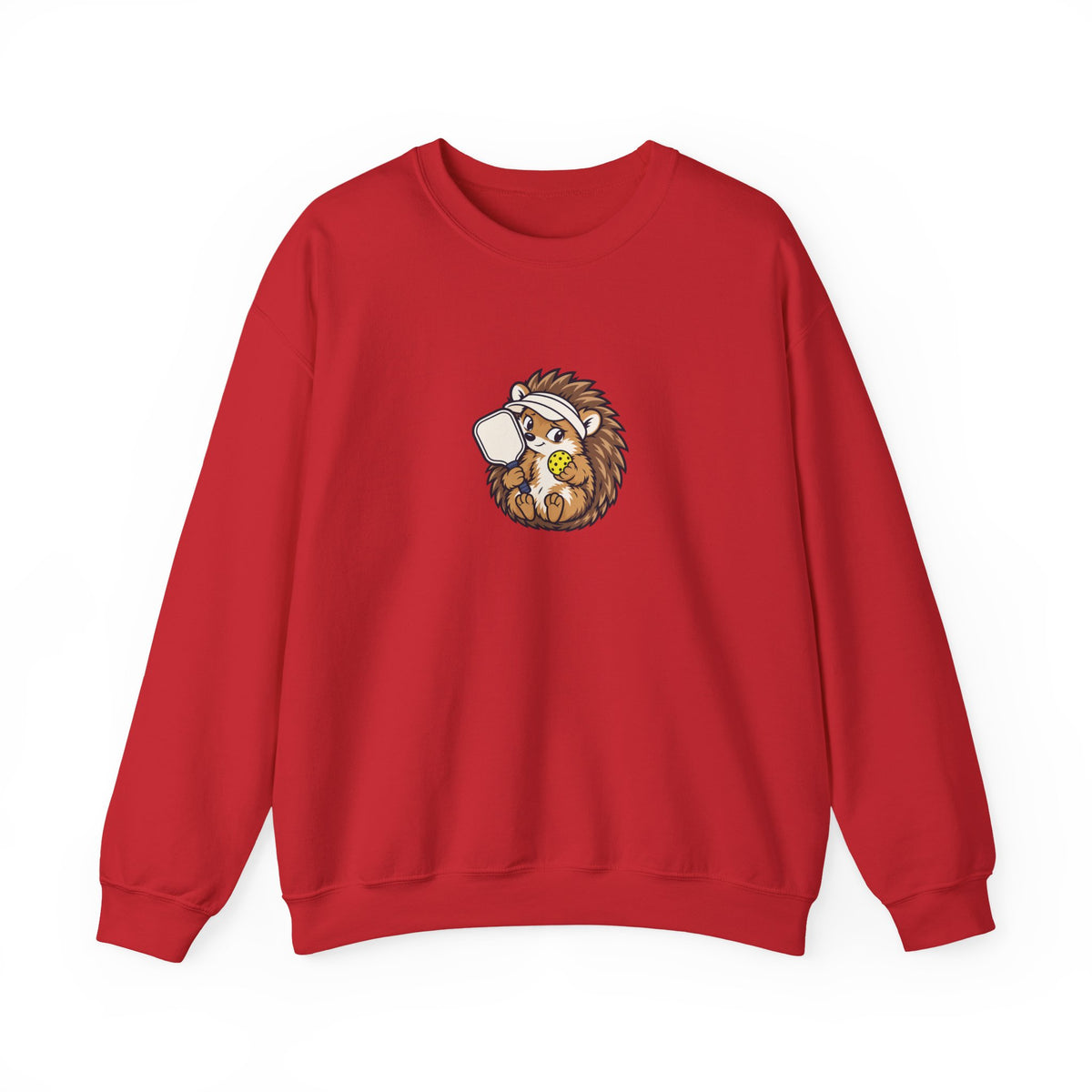 Hedgehog pickleball crewneck sweatshirt, Small Player, Full Commitment