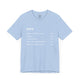 Baby blue t-shirt with a humorous DUPR rating breakdown list design