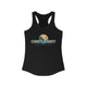 Black pickleball tank top with a Coast to Coast Pickleball globe graphic