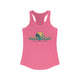Hot pink pickleball tank top with a Coast to Coast Pickleball globe graphic
