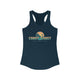 Midnight navy pickleball tank top with a Coast to Coast Pickleball globe graphic