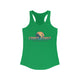 Kelly green pickleball tank top with a Coast to Coast Pickleball globe graphic