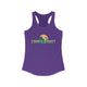 Purple pickleball tank top with a Coast to Coast Pickleball globe graphic