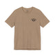 Heather tan t-shirt with a small black PICKLEBALLER chest logo featuring crossed paddles