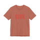 Heather Clay pickleball t-shirt with a bold, distressed red "DINK" wordmark