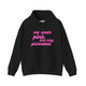 Black pickleball hoodie with a pink script We Wear Pink and Play Pickleball text design