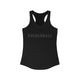 Black pickleball tank top with a tonal black PICKLEBALL text design