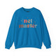 Sapphire blue sweatshirt with retro Net Master text design and sparkle accents