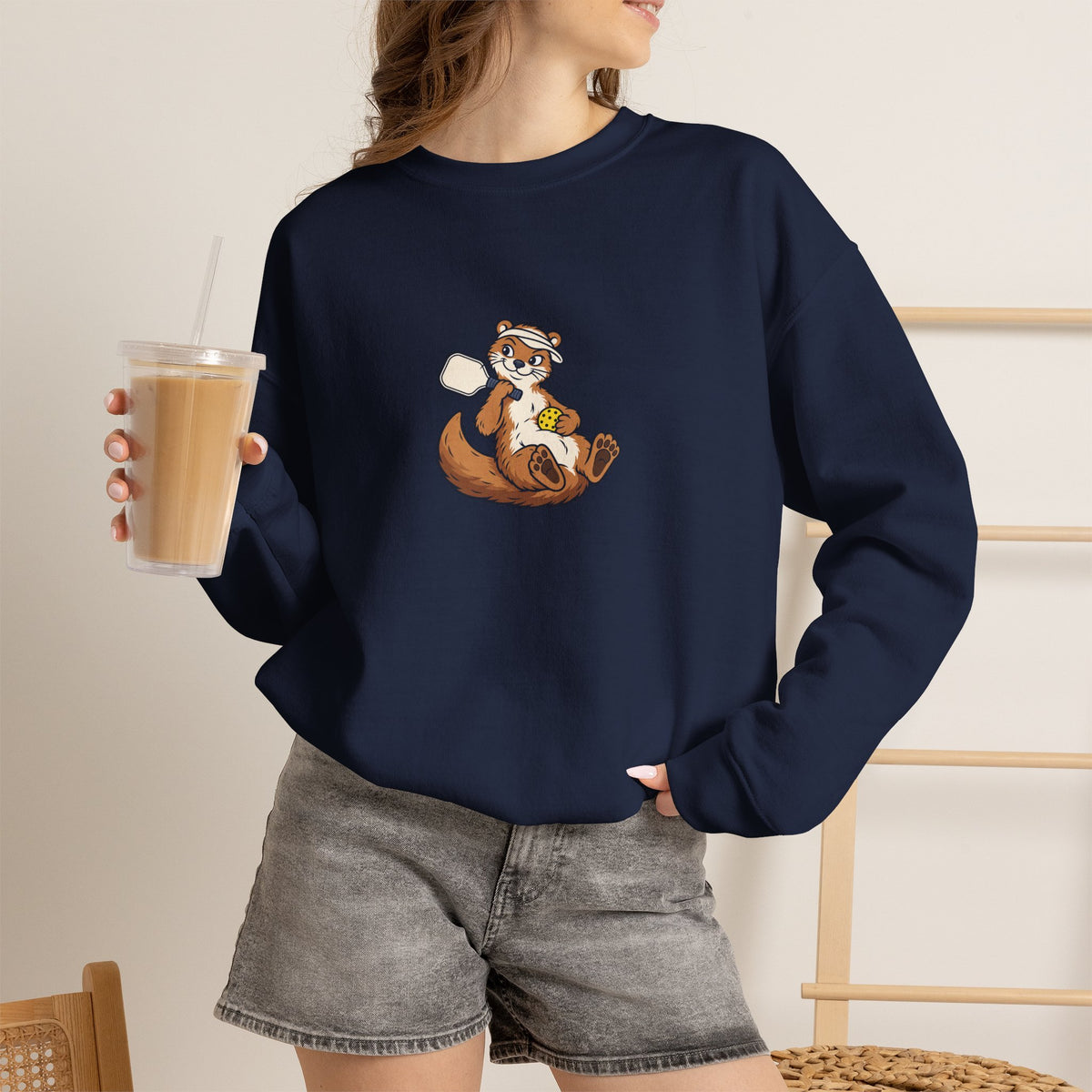 Otter pickleball crewneck sweatshirt, I Had Plans, Then Pickleball