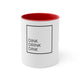 White mug with a Red accent and a "DINK DRINK DINK" wordmark in a bordered box