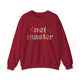 Cardinal red sweatshirt with retro Net Master text design and sparkle accents