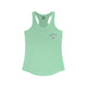 Mint racerback tank top with a small PICKLEBALLER chest logo featuring crossed pickleball paddles