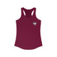 Cardinal red racerback tank top with a small PICKLEBALLER chest logo featuring crossed pickleball paddles