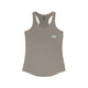 Warm gray racerback tank top with a small PICKLEBALLER chest logo featuring crossed pickleball paddles