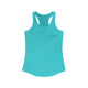 Women's racerback pickleball tank top with a small heartbeat line design forming a pickleball paddle and ball on the chest