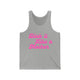 Athletic heather pickleball tank top with a pink script Dink it Like a Mother text design