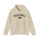 Sand hoodie with an arched PICKLEBALL text design over crossed paddles