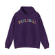 Purple hoodie with a colorful arched PICKLEBALL text design