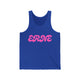 Pickleball tank top with a pink retro bubble ERNE text design