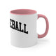 White mug with a Pink accent and a bold arched "PICKLEBALL" wordmark