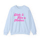 Pickleball sweatshirt with a pink script Dink it Like a Mother text design