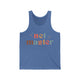 Blue triblend tank top with retro Net Master text design and sparkle accents