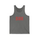 Deep Heather unisex pickleball tank top with a bold, distressed red "DINK" wordmark