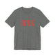 Deep Heather pickleball t-shirt with a bold, distressed red "DINK" wordmark