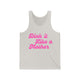 Pickleball tank top with a pink script Dink it Like a Mother text design