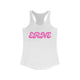 Pickleball tank top with a pink retro bubble ERNE text design
