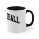 White mug with a Black accent and a bold arched "PICKLEBALL" wordmark
