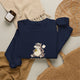 Hippo pickleball crewneck sweatshirt in Navy, My Partner Does the Running