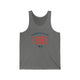Deep Heather unisex pickleball tank top with colorful "1965" numerals over a "PICKLEBALL" wordmark