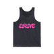 Pickleball tank top with a pink retro bubble ERNE text design