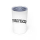 White vacuum insulated tumbler with an upside-down "PICKLEBALL" wordmark