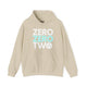 Sand hoodie with a stacked ZERO ZERO TWO text design and a pickleball replacing the O in two